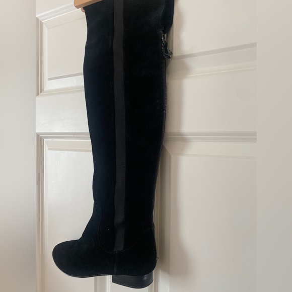 Libby Edelman Over The Knee Suede Boot Size 7 Black City Chic Classic Minimalist - Picture 10 of 14